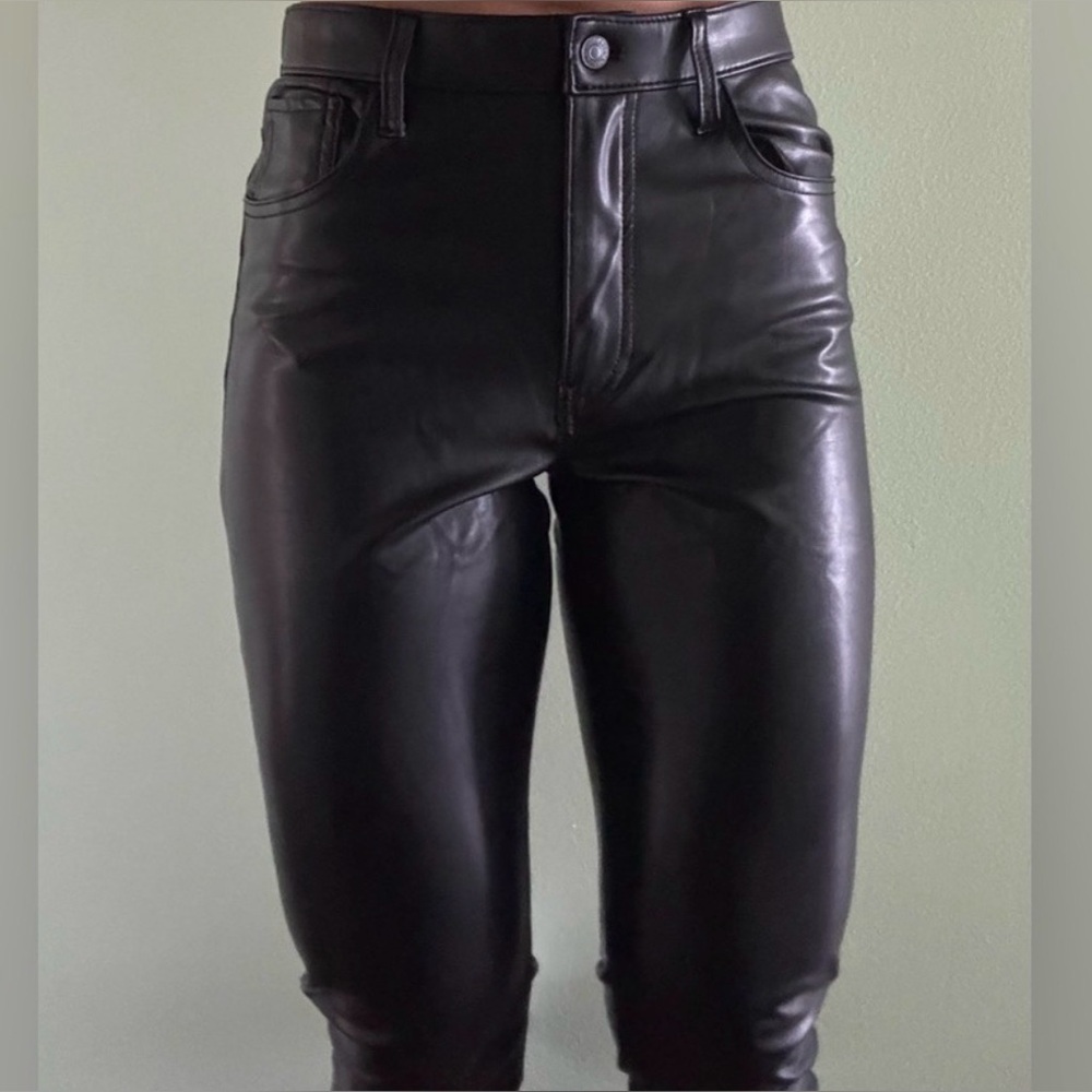 Abercrombie & Fitch Black Vegan Leather Skinny